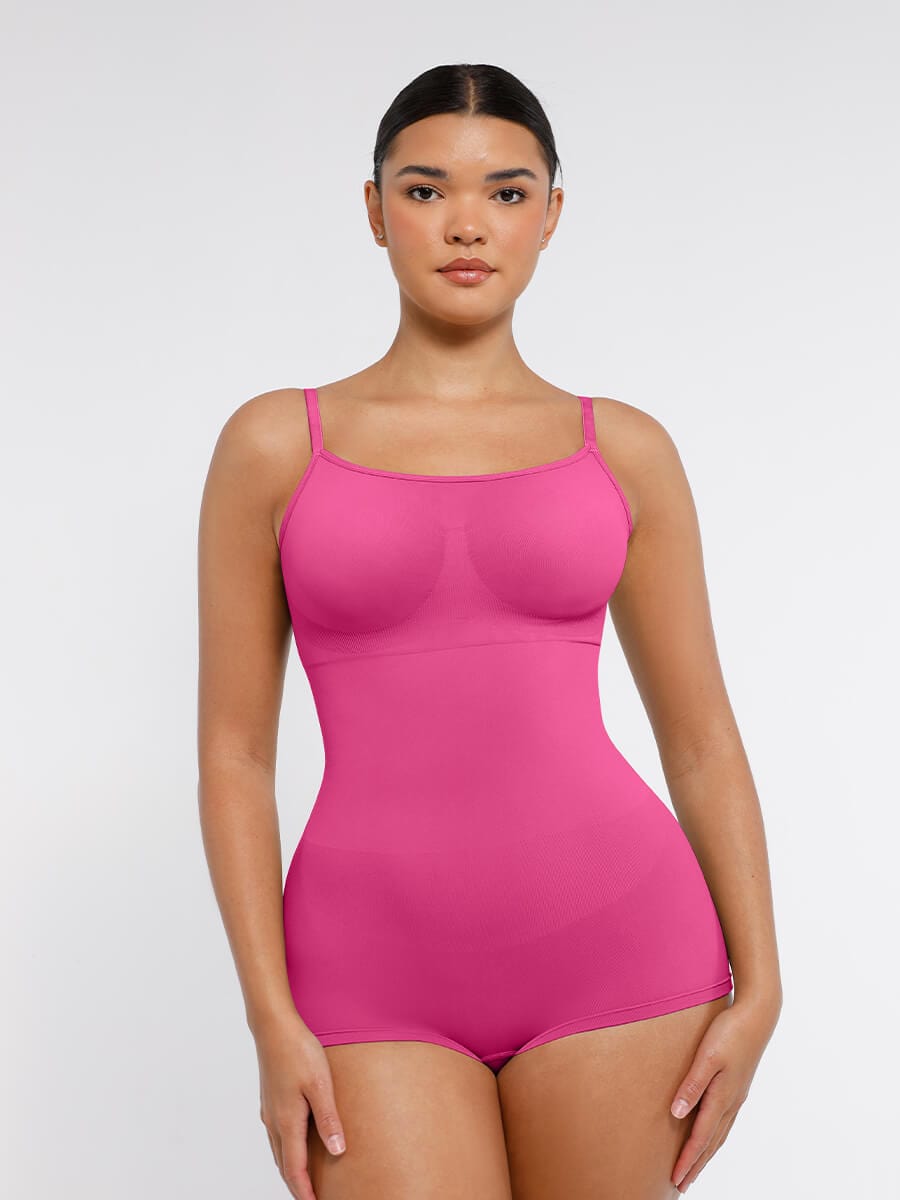 Body de tirantes ajustables sin costuras Snatched con cintura y abdomen alisados