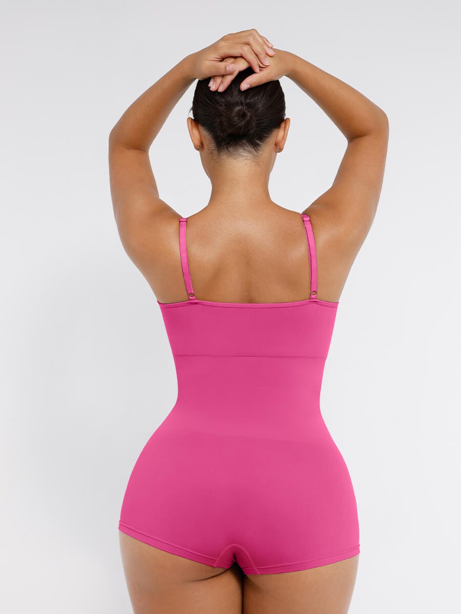 Body de tirantes ajustables sin costuras Snatched con cintura y abdomen alisados