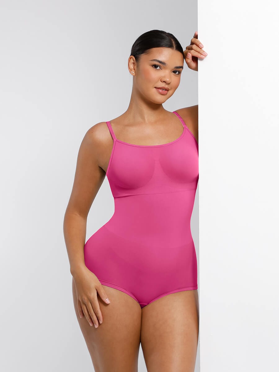 Body de tirantes ajustables sin costuras Snatched con cintura y abdomen alisados