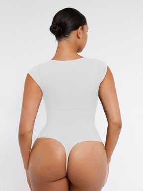 Body de tanga con escote en V profundo sin costuras Snatched con control de cintura y abdomen