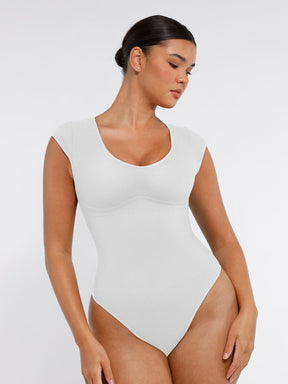Body de tanga con escote en V profundo sin costuras Snatched con control de cintura y abdomen