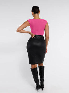 Body de tanga con escote en V profundo sin costuras Snatched con control de cintura y abdomen