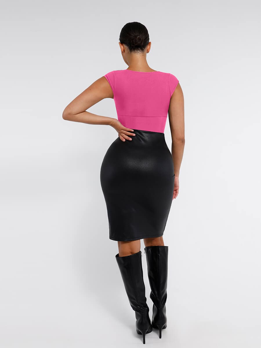 Body de tanga con escote en V profundo sin costuras Snatched con control de cintura y abdomen
