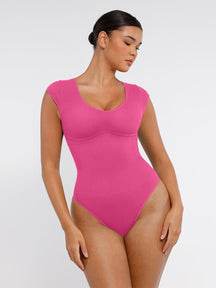 Body de tanga con escote en V profundo sin costuras Snatched con control de cintura y abdomen