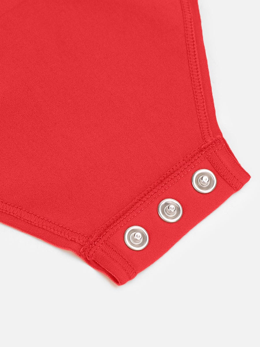 Body de tanga sin costuras de manga larga con soporte para el pecho y control medio