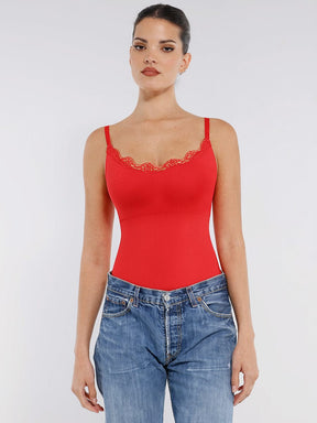Body de tanga sin costuras con encaje Snatched para control de cintura y abdomen