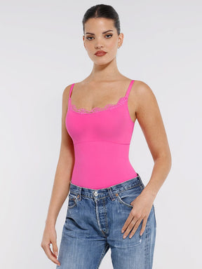Body de tanga sin costuras con encaje Snatched para control de cintura y abdomen