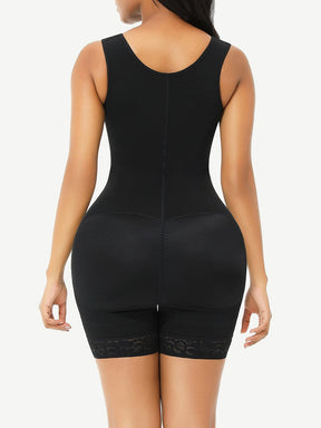 Snatched ull Body Faja Zipper Open Crotch Lace