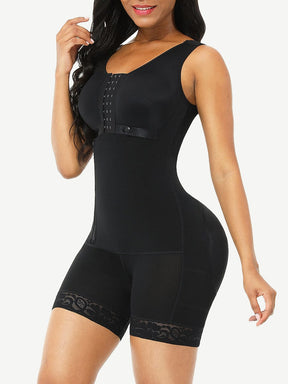 Snatched ull Body Faja Zipper Open Crotch Lace