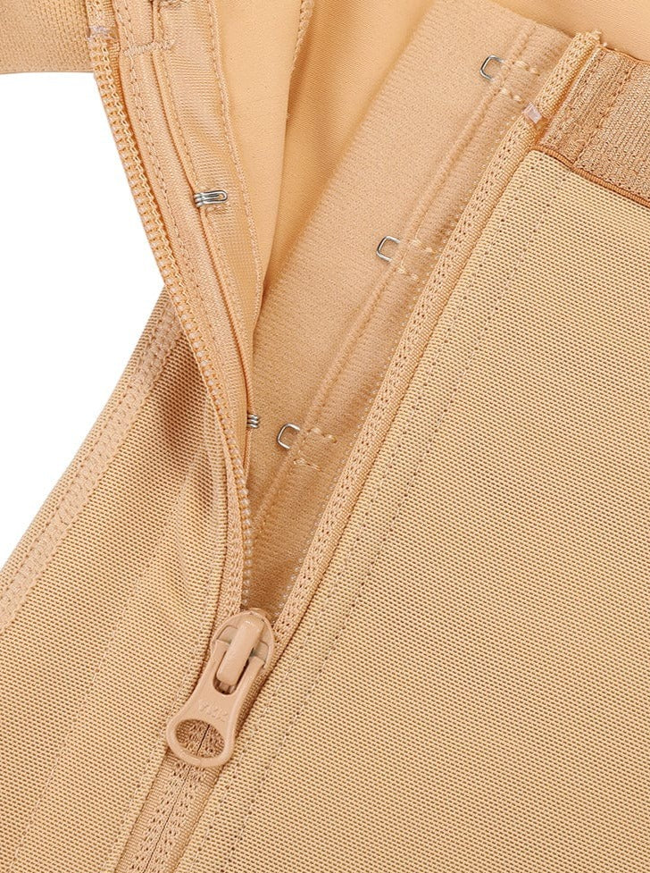 Snatched ull Body Faja Zipper Open Crotch Lace