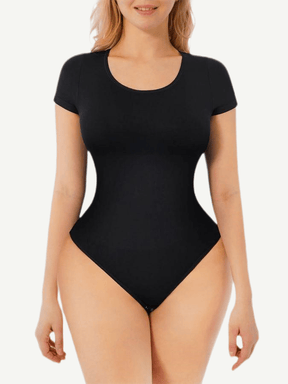 Body de tanga sin costuras de manga corta Snatched