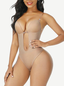 Body sin costuras con escote en U y espalda baja con busto abierto