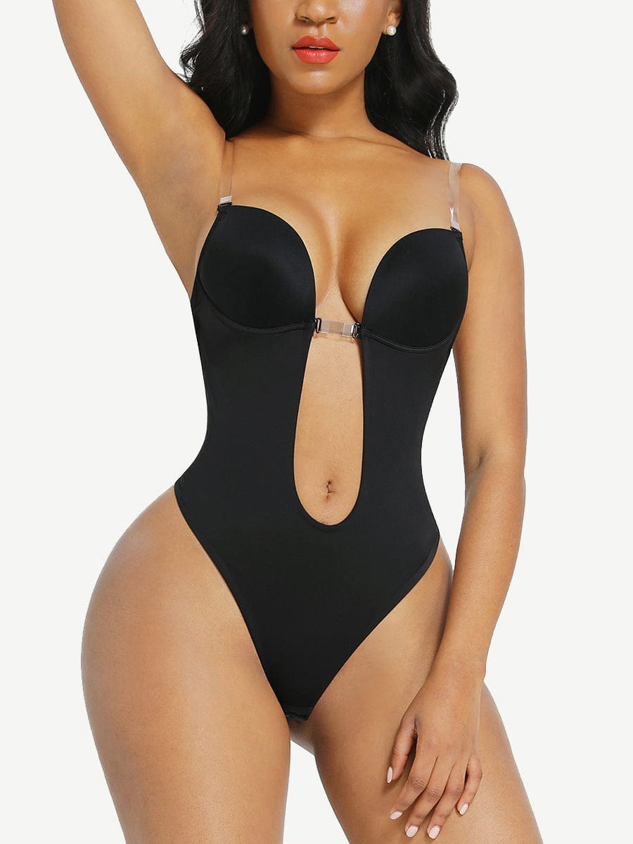 Body sin costuras con escote en U y espalda baja con busto abierto