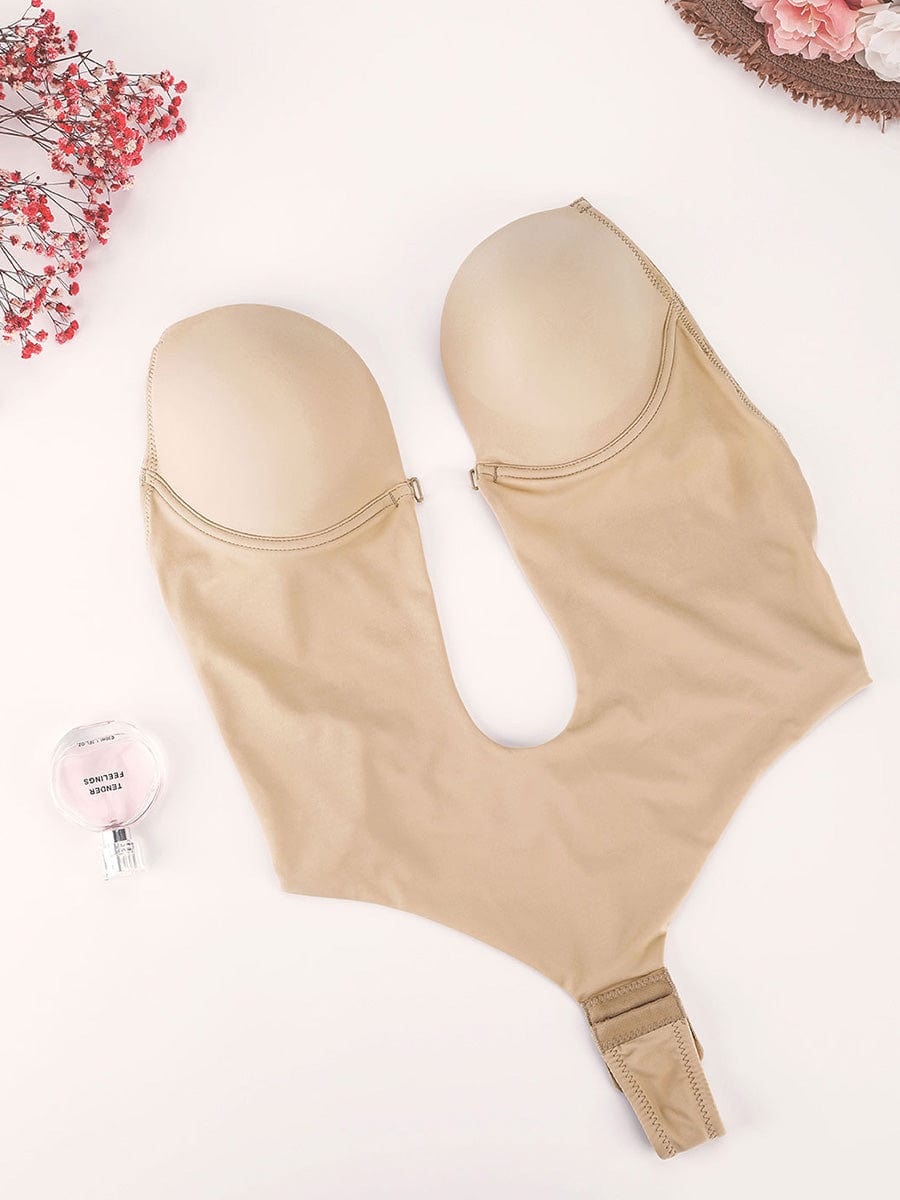 Body sin costuras con escote en U y espalda baja con busto abierto