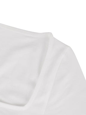 Body de tanga de manga larga con escote cuadrado y sin costuras, con cintura alisada de 360°