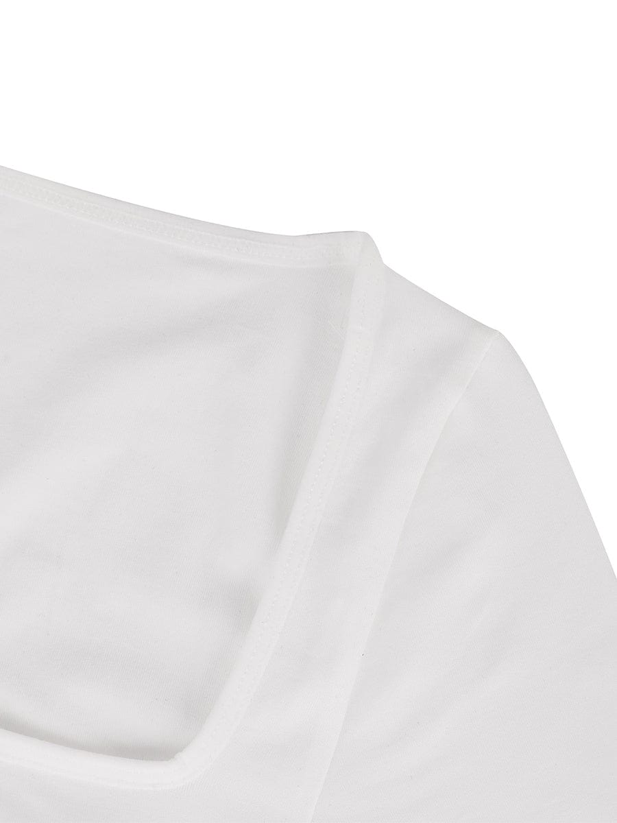 Body de tanga de manga larga con escote cuadrado y sin costuras, con cintura alisada de 360°