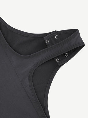 Body de tanga sin costuras de manga larga con cuello alto y aberturas laterales 
