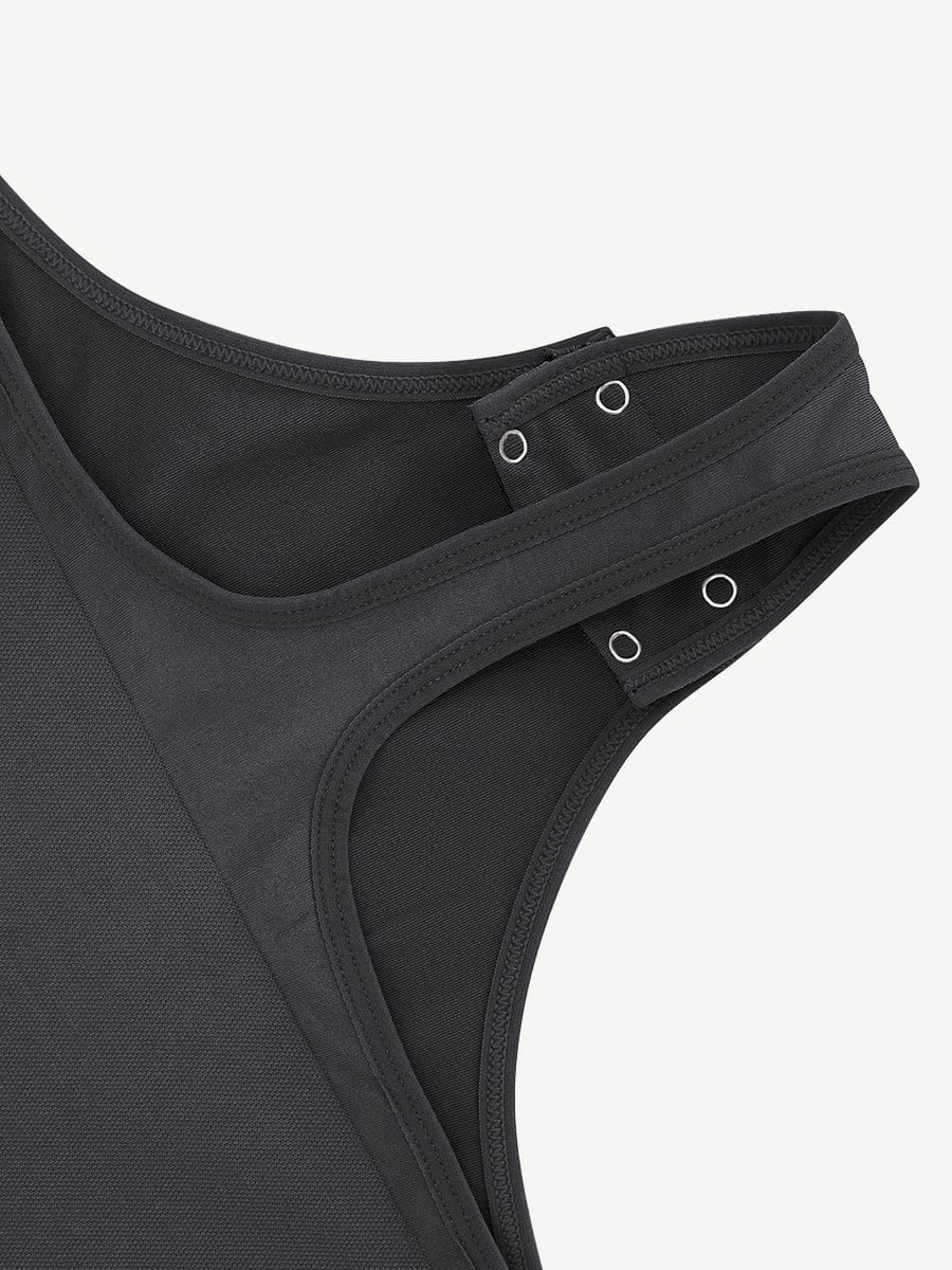 Body de tanga sin costuras de manga larga con cuello alto y aberturas laterales 