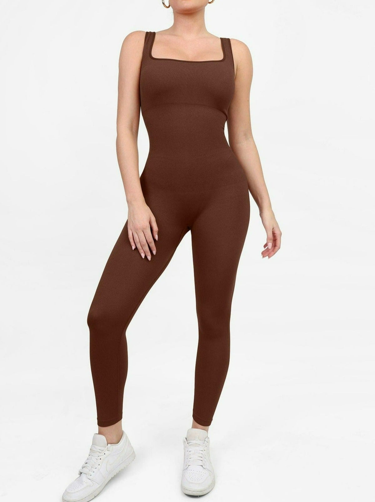 Snatched Seamless Square Neck Jumpsuit One Piece