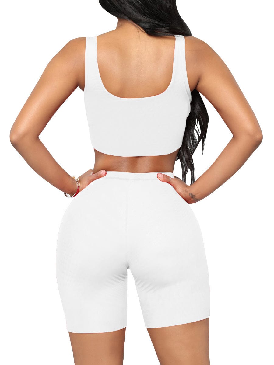 Snatched Cropped Sports Top And Shorts