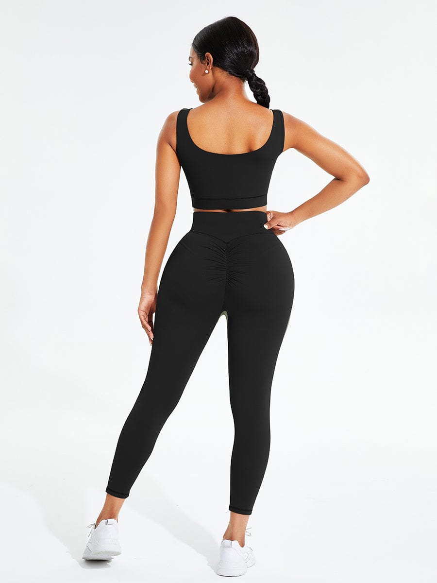 Snatched Seamless Sports Set Bra And High Waist Leggings