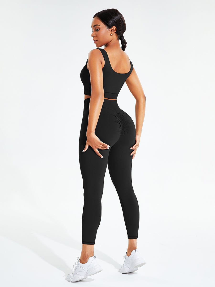 Snatched Seamless Sports Set Bra And High Waist Leggings