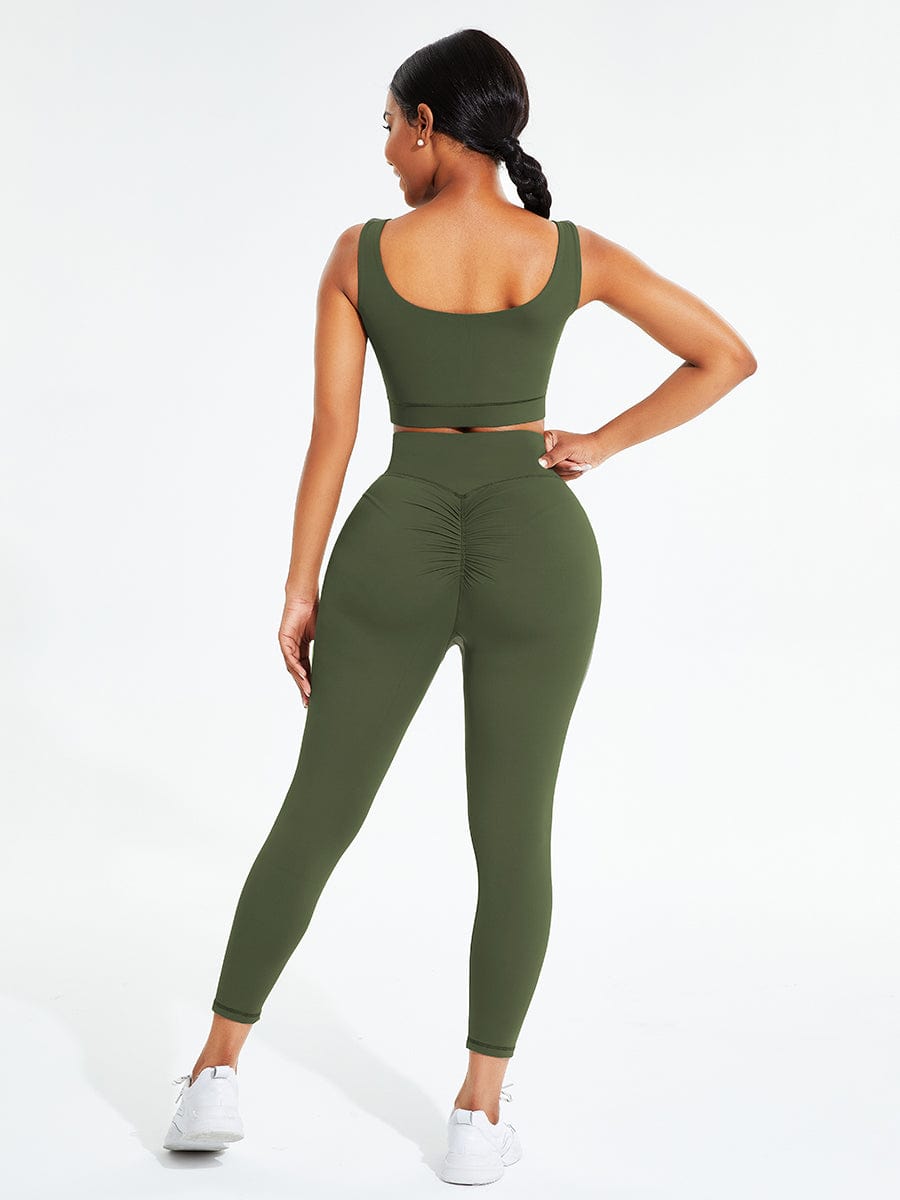 Snatched Seamless Sports Set Bra And High Waist Leggings
