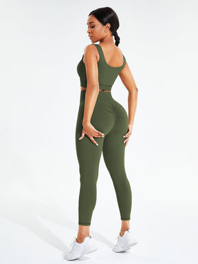 Snatched Seamless Sports Set Bra And High Waist Leggings