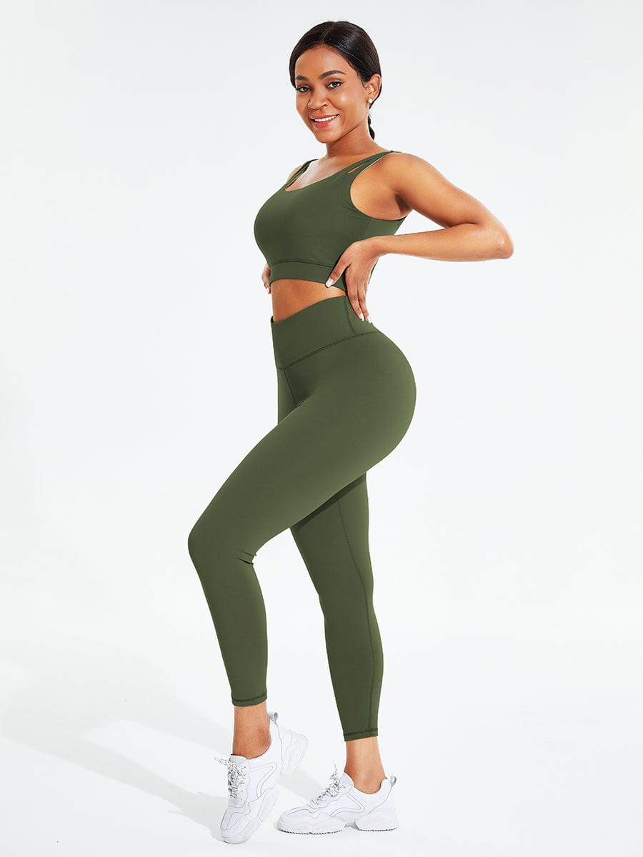 Snatched Seamless Sports Set Bra And High Waist Leggings