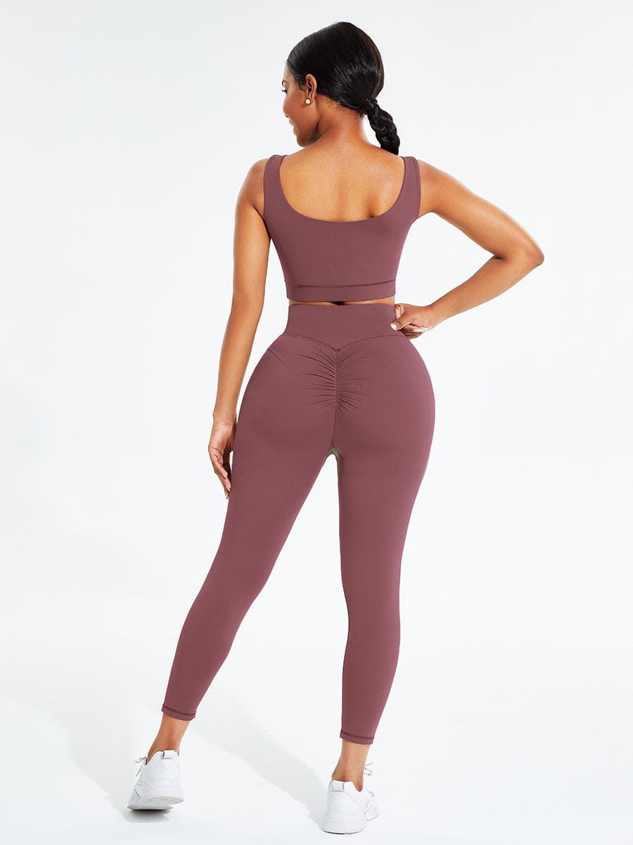 Snatched Seamless Sports Set Bra And High Waist Leggings