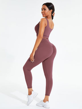 Snatched Seamless Sports Set Bra And High Waist Leggings