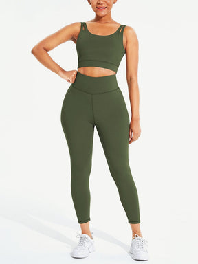 Snatched Seamless Sports Set Bra And High Waist Leggings