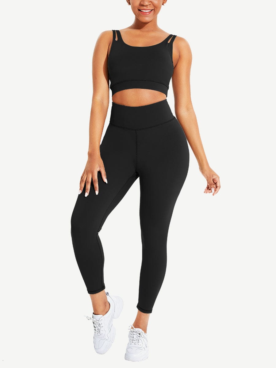 Snatched Seamless Sports Set Bra And High Waist Leggings
