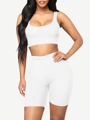 Snatched Cropped Sports Top And Shorts