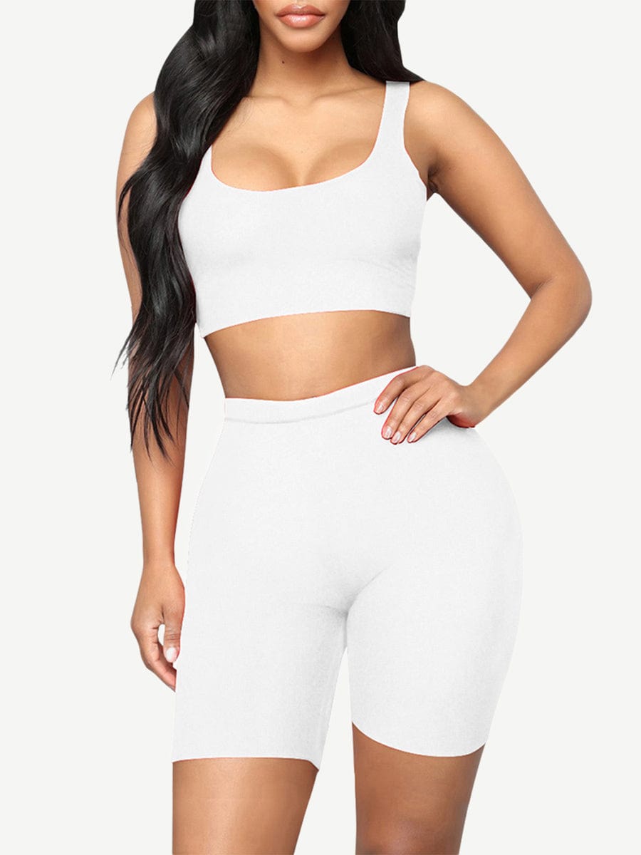 Snatched Cropped Sports Top And Shorts