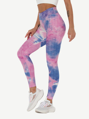 Snatched Tie Dye Gym Leggings Ankle High Waist