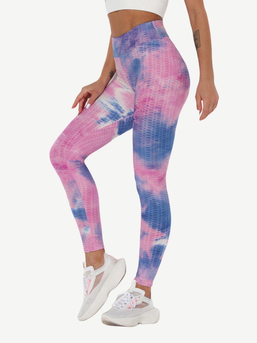 Snatched Tie Dye Gym Leggings Ankle High Waist