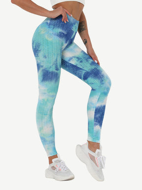 Snatched Tie Dye Gym Leggings Ankle High Waist