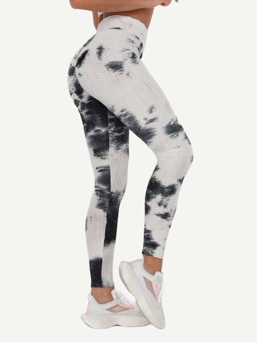Snatched Tie Dye Gym Leggings Ankle High Waist