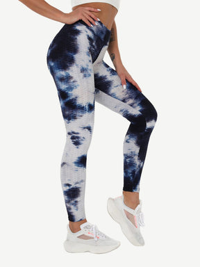 Snatched Tie Dye Gym Leggings Ankle High Waist