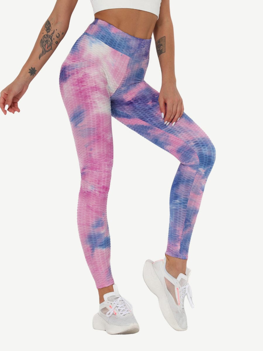 Snatched Tie Dye Gym Leggings Ankle High Waist