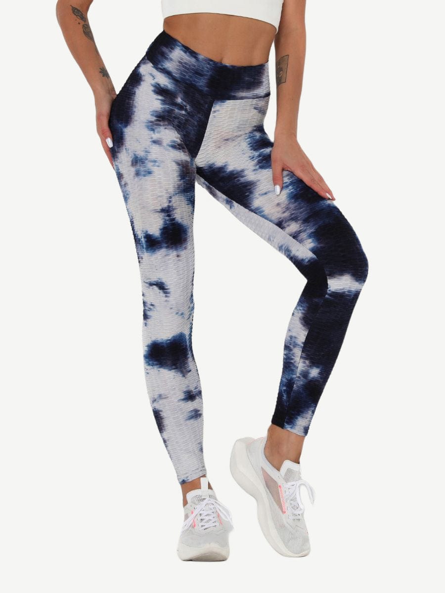 Snatched Tie Dye Gym Leggings Ankle High Waist