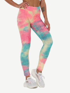 Snatched Tie Dye Gym Leggings Ankle High Waist