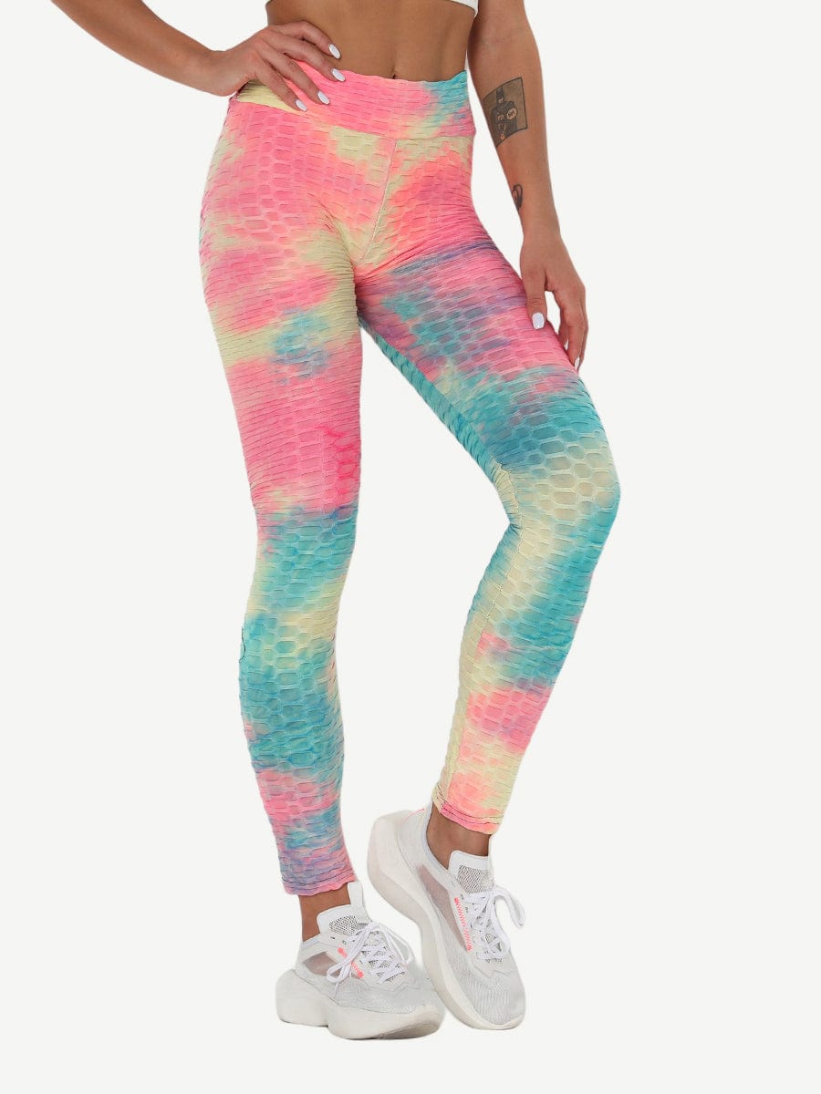 Snatched Tie Dye Gym Leggings Ankle High Waist