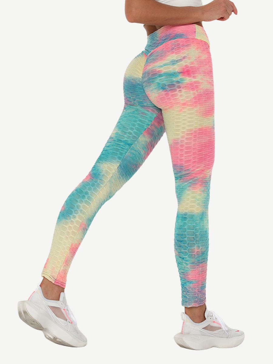 Snatched Tie Dye Gym Leggings Ankle High Waist