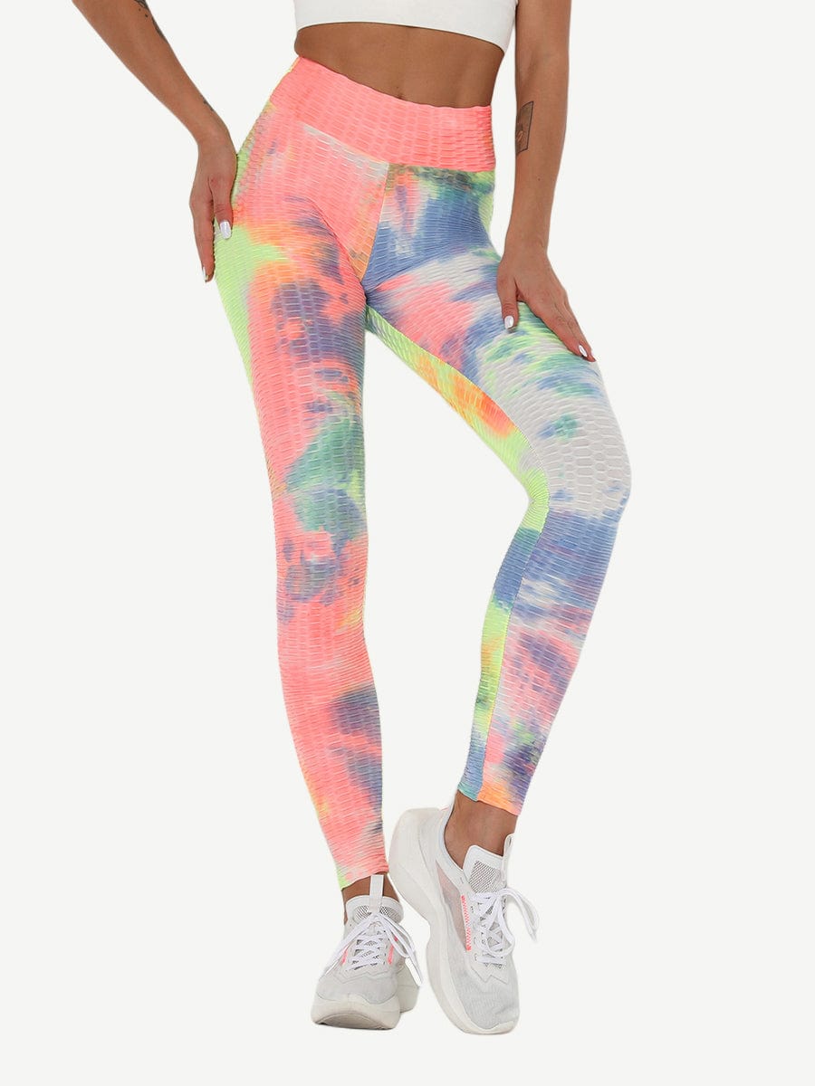 Snatched Tie Dye Gym Leggings Ankle High Waist