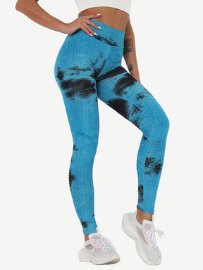 Snatched Tie Dye Gym Leggings Ankle High Waist