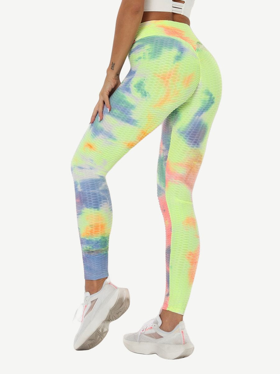 Snatched Tie Dye Gym Leggings Ankle High Waist