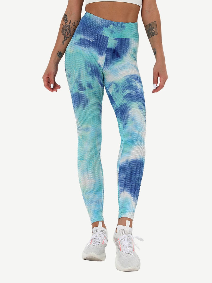 Snatched Tie Dye Gym Leggings Ankle High Waist