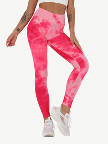 Snatched Tie Dye Gym Leggings Ankle High Waist
